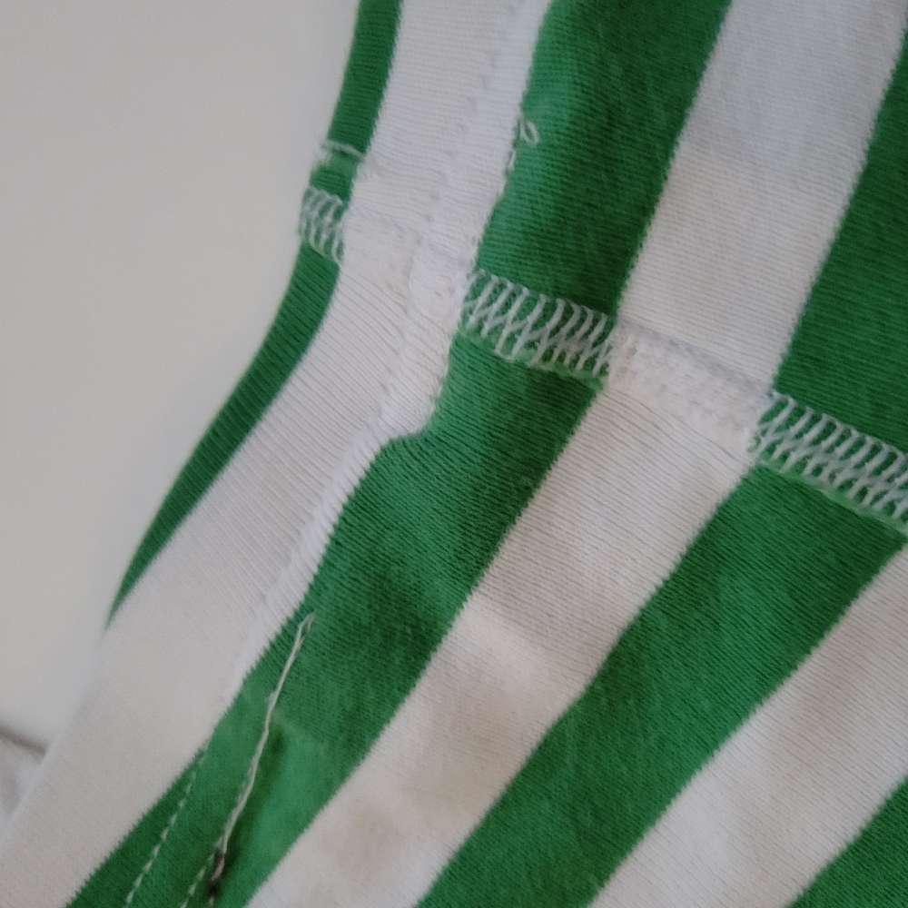 Hanna Andersson Green Striped Holiday Organic Cotton Long John Pajamas - Picture 11 of 12